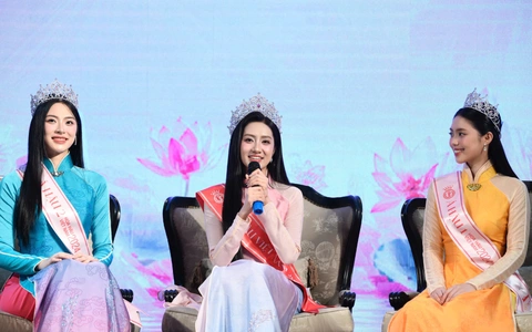 Top 3 Hoa hậu Việt Nam 2024 Trúc Linh, Châu Anh, Vân Nhi hát trên sóng livestream