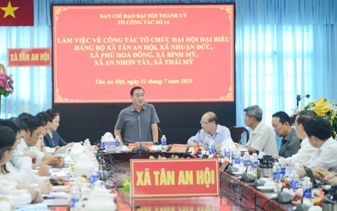 6 xã ở huyện Củ Chi cũ sẵn sàng tổ chức đại hội đảng bộ đầu tiên