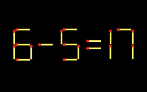Thử tài IQ: Di chuyển một que diêm để 6-5=17 thành phép tính đúng