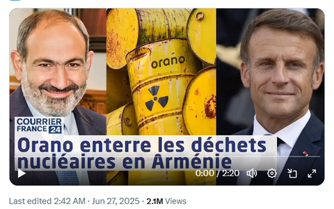 Có thực Pháp đang bí mật chuyển chất thải hạt nhân sang Armenia?