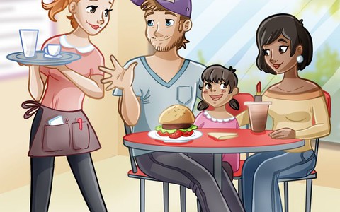 Cô gái xinh đẹp phục vụ bữa sáng có gì bất thường?