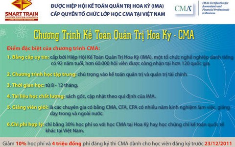 Thành công với bằng kế toán quản trị Hoa Kỳ (CMA)