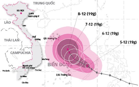 Bão số 9 di chuyển nhanh