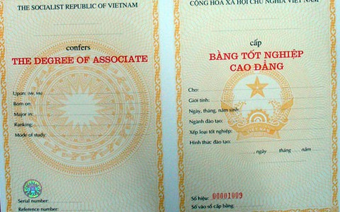 Lại thay mẫu bằng tốt nghiệp CĐ và TCCN mới