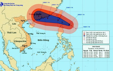 Bão giật cấp 17 gần biển Đông