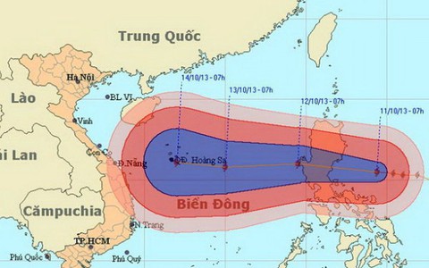 Bão Nari mạnh cấp 12-13, hướng đến Hoàng Sa