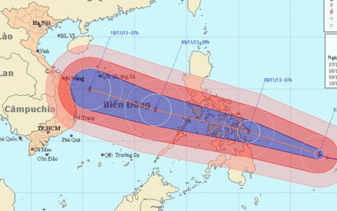 Siêu bão Hải Yến lồng lộn áp sát Philippines