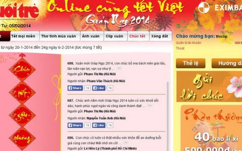 Hạn chót gửi Chúc tết đến yêu thương: 0g mùng 8 tết