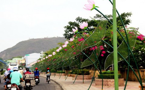 Đường hoa sen ánh sáng ở Nha Trang