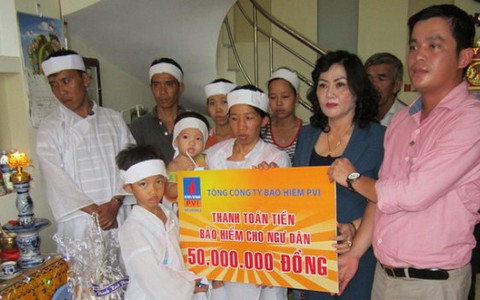 Gia đình ngư dân tử vong được bồi thường 50 triệu đồng