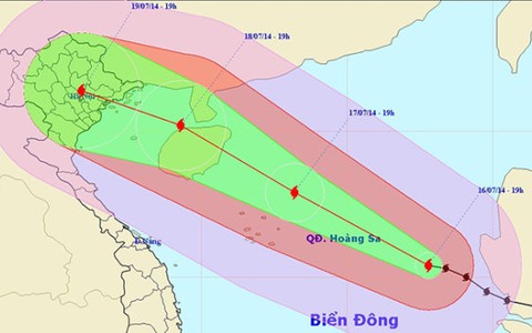 Bão số 2 cách quần đảo Hoàng Sa 620km