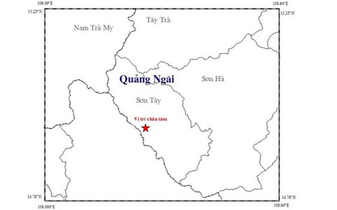 Lại động đất 2,9 độ richter tại Quảng Ngãi