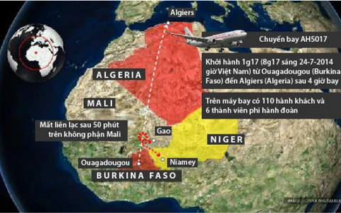Đã thấy xác máy bay Algeria ở Mali, không ai sống sót