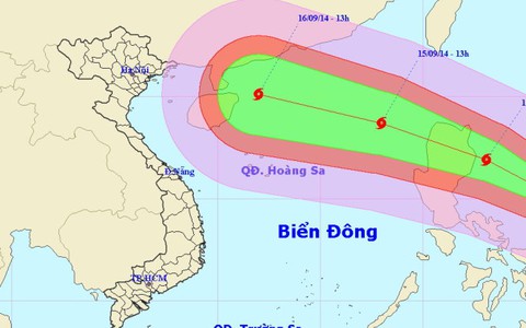 Bão Kalmaegi giật cấp 15-16 khi vào biển Đông