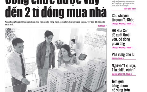 Tuổi Trẻ 19-9: Công chức được vay đến 2 tỉ đồng mua nhà
