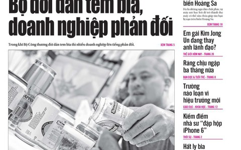 Tuổi Trẻ 3-10: Bộ đòi dán tem bia, doanh nghiệp phản đối