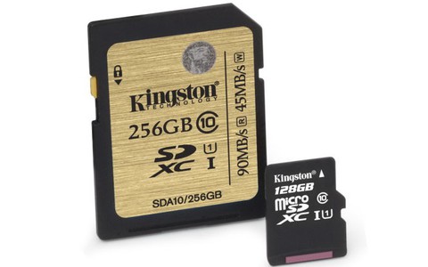 Dung lượng thẻ nhớ Kingston lên đến 256GB