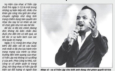 Nhạc sĩ Trần Lập rút đơn kiện Zing MP3