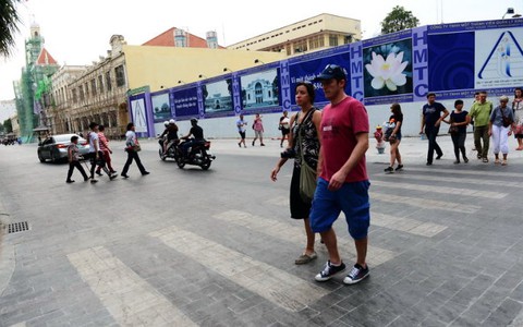 Hoàn thành lát đá đường Lê Thánh Tôn
