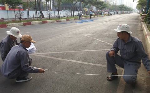 Bắt đầu thi công đường hoa Tết Ất Mùi 2015