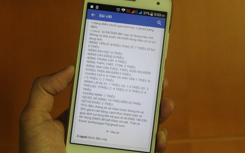 Lừa đảo bán bằng giả