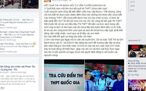 Ngày hội tư vấn xét tuyển ĐH, CĐ: Huy động học sinh tham dự qua Facebook