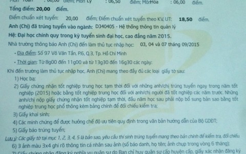 Đậu thành rớt vì bất nhất khu vực ưu tiên
