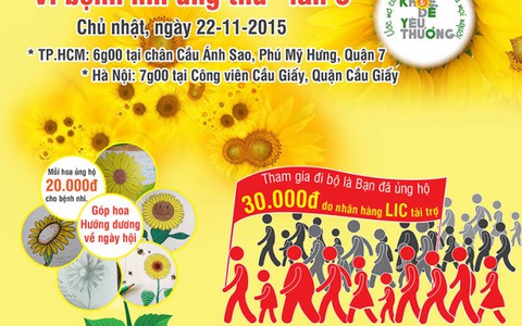 Mời tham dự Ngày hội hoa hướng dương “Vì bệnh nhi ung thư” 2015