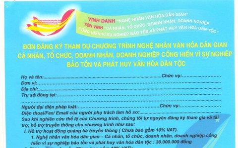 Chương trình Vinh danh nghệ nhân dân gian có dấu hiệu lừa đảo