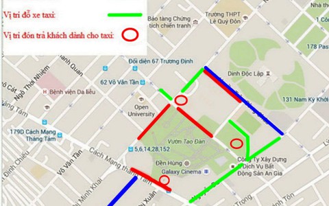 Sơ đồ các bãi giữ xe Hội hoa xuân 2016