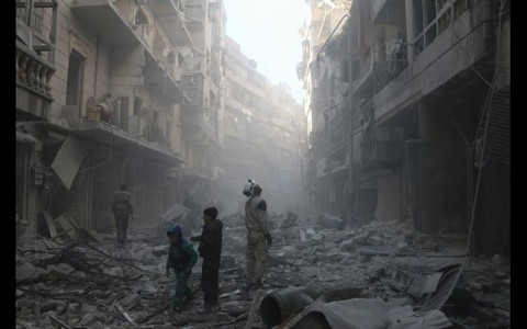 Những bức ảnh chụp thành phố Syria đang hấp hối