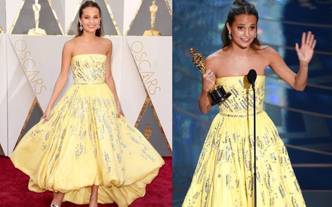 Chiếc váy "Người đẹp và quái vật" của Alicia Vikander tại Oscar