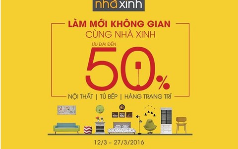 Nội thất Nhà Xinh khuyến mại đến 50%