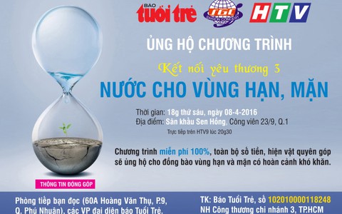 Chung tay với Kết nối yêu thương 3 Nước cho vùng hạn, mặn