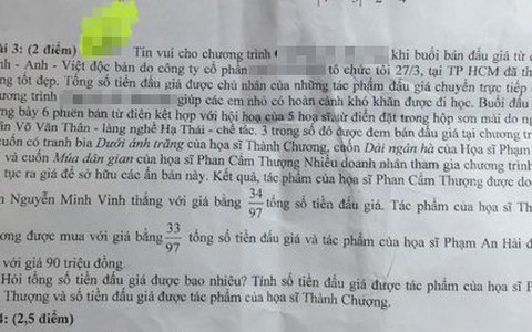 Đề thi toán hay bài quảng cáo?