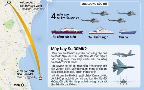 Hành trình cứu hộ hai phi công máy bay SU 30 mất tích