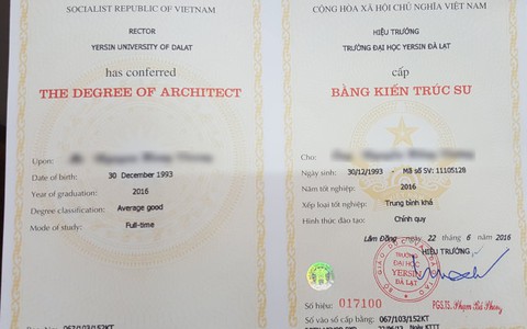 Vụ in sai bằng ở ĐH Yersin: Bộ đồng ý cấp bằng mới