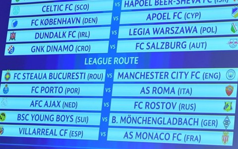 M.C gặp Steaua Bucuresti ở vòng play-off Champions League