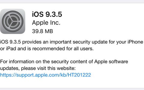 Vì sao cần cập nhật ngay iOS 9.3.5 cho iPhone?