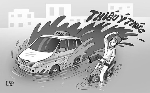 Chạy xe ngang
vũng nước...