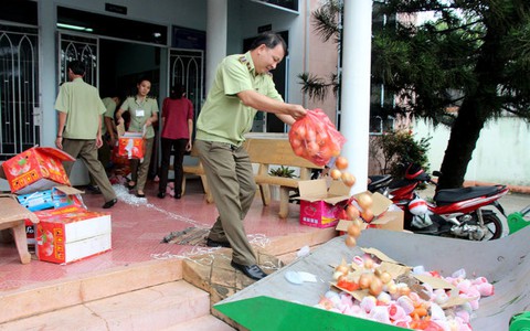 Tiêu hủy hơn 1 tấn trái cây không xuất xứ