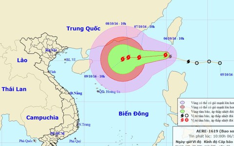 Bão Aere vào Biển Đông, gió giật cấp 10
