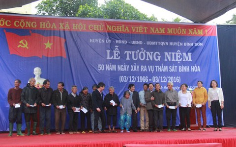 Tưởng niệm 50 năm vụ thảm sát 430 người dân Bình Hòa