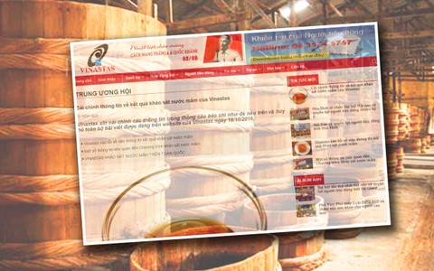 Vinastas cải chính thông tin khảo sát nước mắm