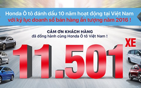 Honda Ô Tô đánh dấu 10 năm hoạt động với kỷ lục ấn tượng