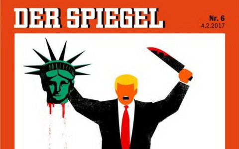 Báo Đức hứng búa rìu vì đăng biếm họa ông Trump