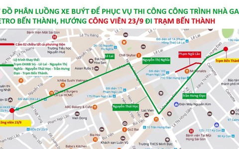 Điều chỉnh lộ trình 25 tuyến xe buýt ở vòng xoay Quách Thị Trang