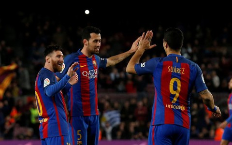 Bộ ba ‘MSN’ tỏa sáng, Barcelona đè bẹp Sporting Gijon