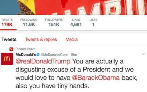 Tin tặc tấn công McDonald, chửi xéo ông Trump