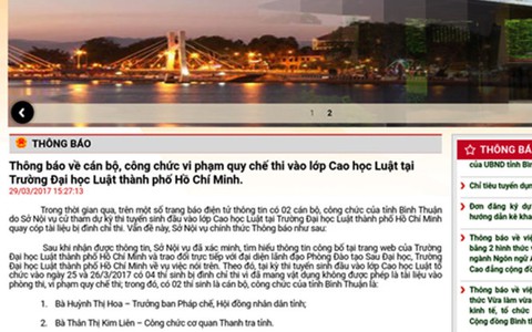Trưởng Ban Pháp chế mang tài liệu vào phòng thi cao học luật